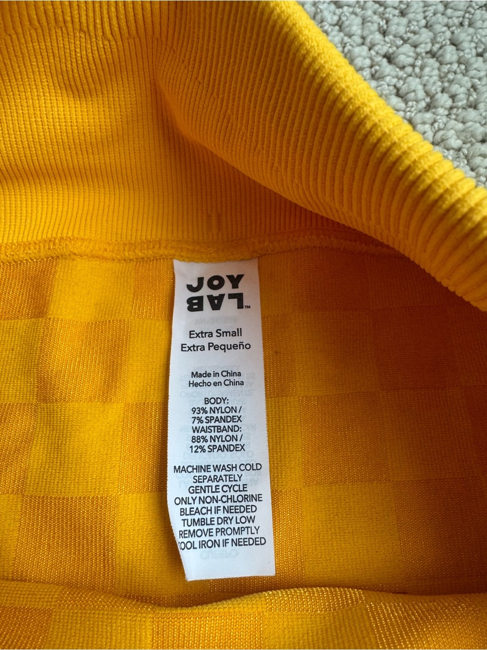Joy Lab Mustard Yellow Checkered Biker Shorts – XS - Picture 2 of 5